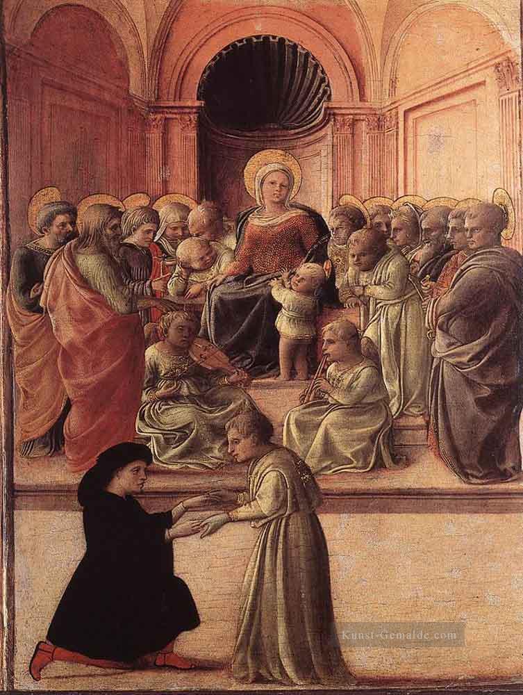 Madonna und Kind mit Heiligen und ein Anbeter Renaissance Filippo Lippi Ölgemälde